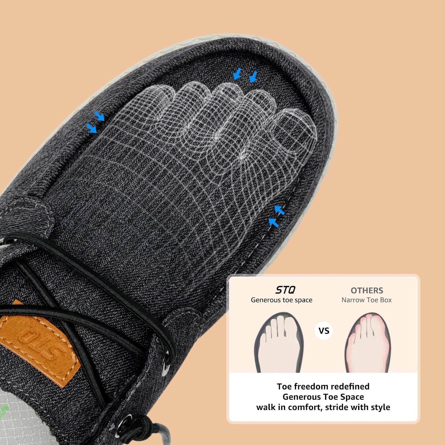 STQ Women's Lace up Loafers丨Orthopedic Comfotable Ultralight Boat Casual Shoes with Arth Support - Image 8