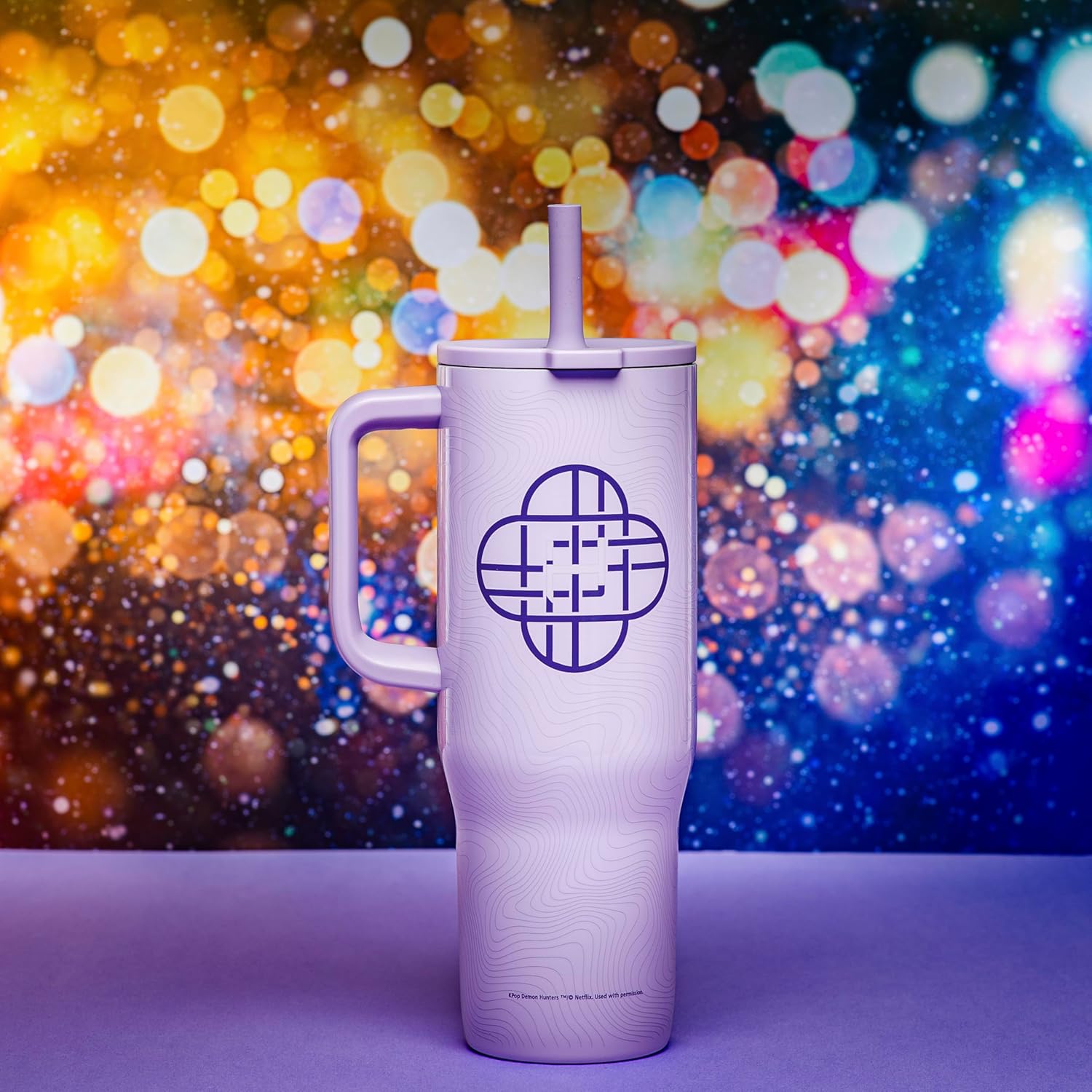 Zak Designs KPop Demon Hunters Sutton Travel Tumbler for On the Go, 30oz Stainless Steel with Vacuum Insulation, Silicone Straw, and Carry Handle for Cold Drinks (Huntrix)