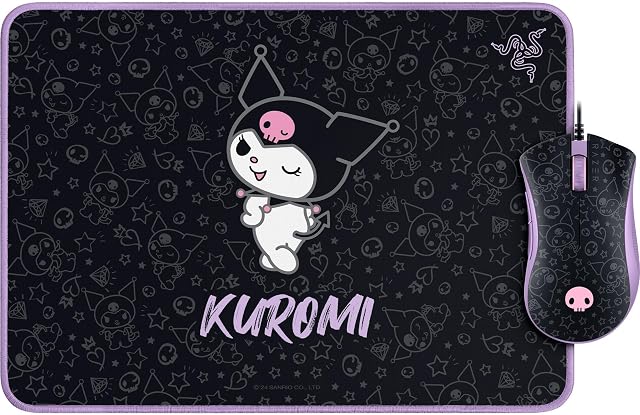 Razer Kuromi Edition DeathAdder Essential Gaming Mouse and Goliathus Soft Mouse Mat Bundle