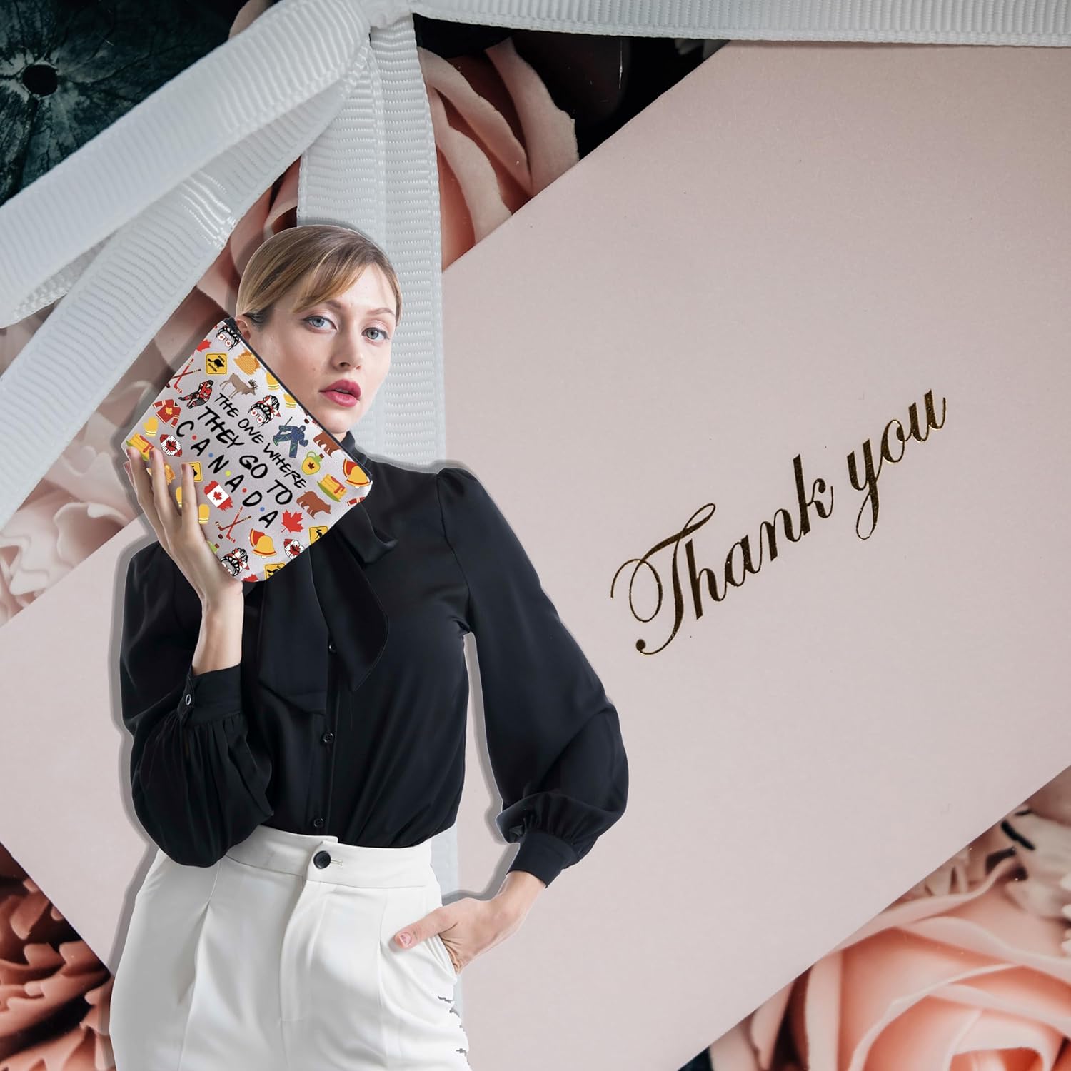 FOTAP Canada Trip Makeup Bag Canada Travel Gift Canada Souvenir Gift Canada Travel Bag Housewarming Gift Welcome Gift (TO CANADA) - Image 7