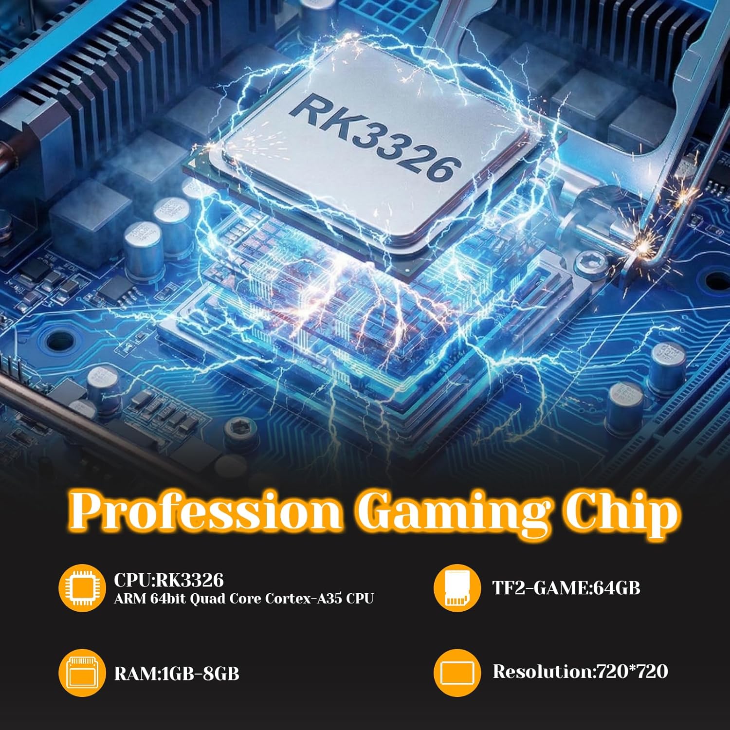 Upgrade S600 Retro Gaming Console, Anti-Slip Patterns Retro Handheld Game Console, 4.0 Inch 720x720 IPS Screen and 18,000+ Classic Games Retro Game Console for Gaming/Playdate/Party/Gift, Blue 64G