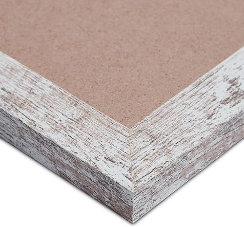 Miniatura 4 de Marco rústico de madera blanca, 8 x 10 pulgadas, juego de cuatro, diseño antiguo, madera de granero, casa de campo, estilo shabby chic, grano único,