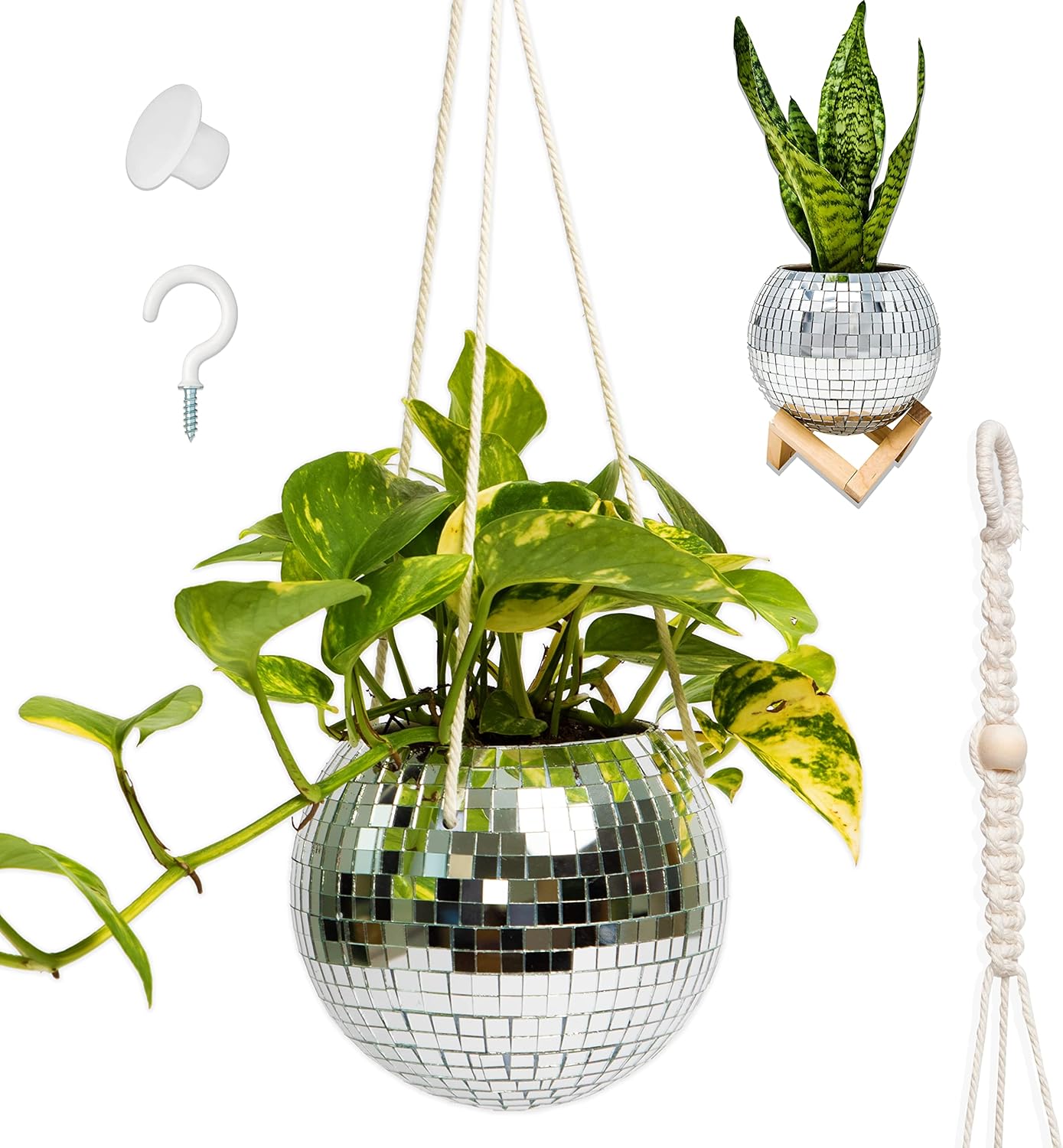 Lunar Sol Disco Ball Planter Disco Ball Plant Hanger