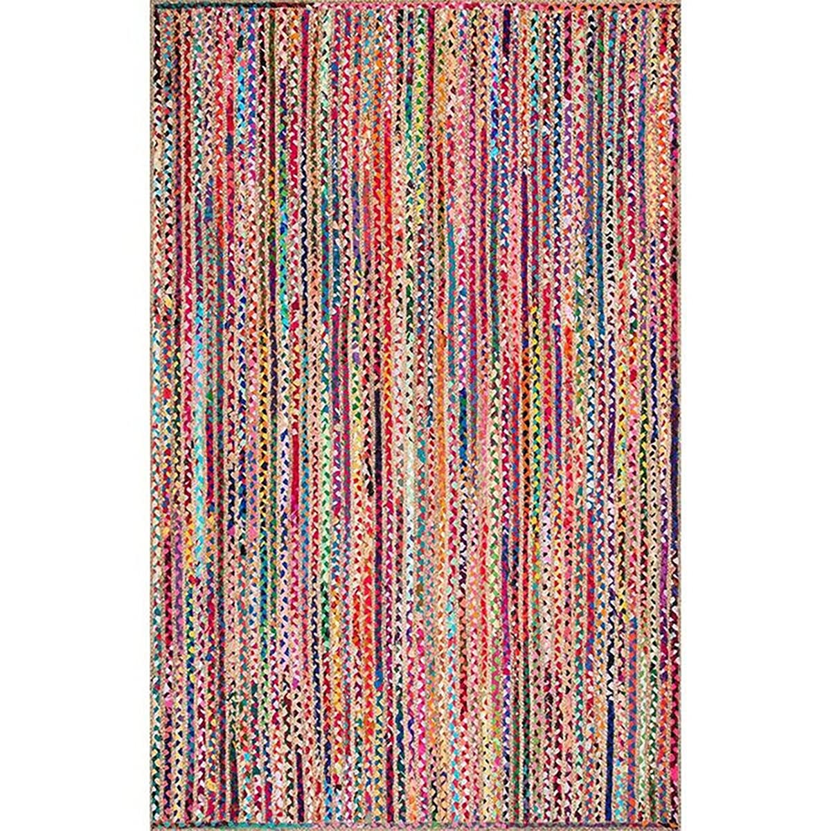 Habere India-All the Cultures Fabricating India Runner for Bedroom | Carpet & Rugs for Living Room | Centre Table Carpet | Jute Floor Mat (Multi Color, 4 x 6 ft, Rectangular) 1