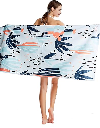 Miniatura 7 de Toalla de playa de microfibra CHARS de secado rápido con bolsa, es muy absorbente, libre de arena, para niños, adolescentes, adultos, viajes,