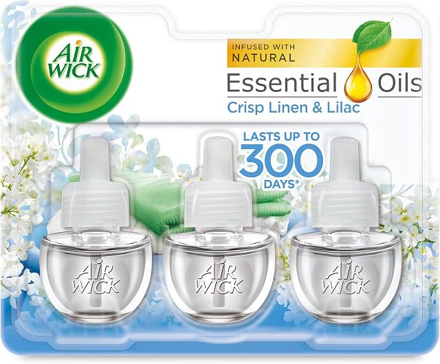 Air Wick Plug in Refill Air Freshener Crisp Linen and Lilac, 19 ml (Pack of 3)