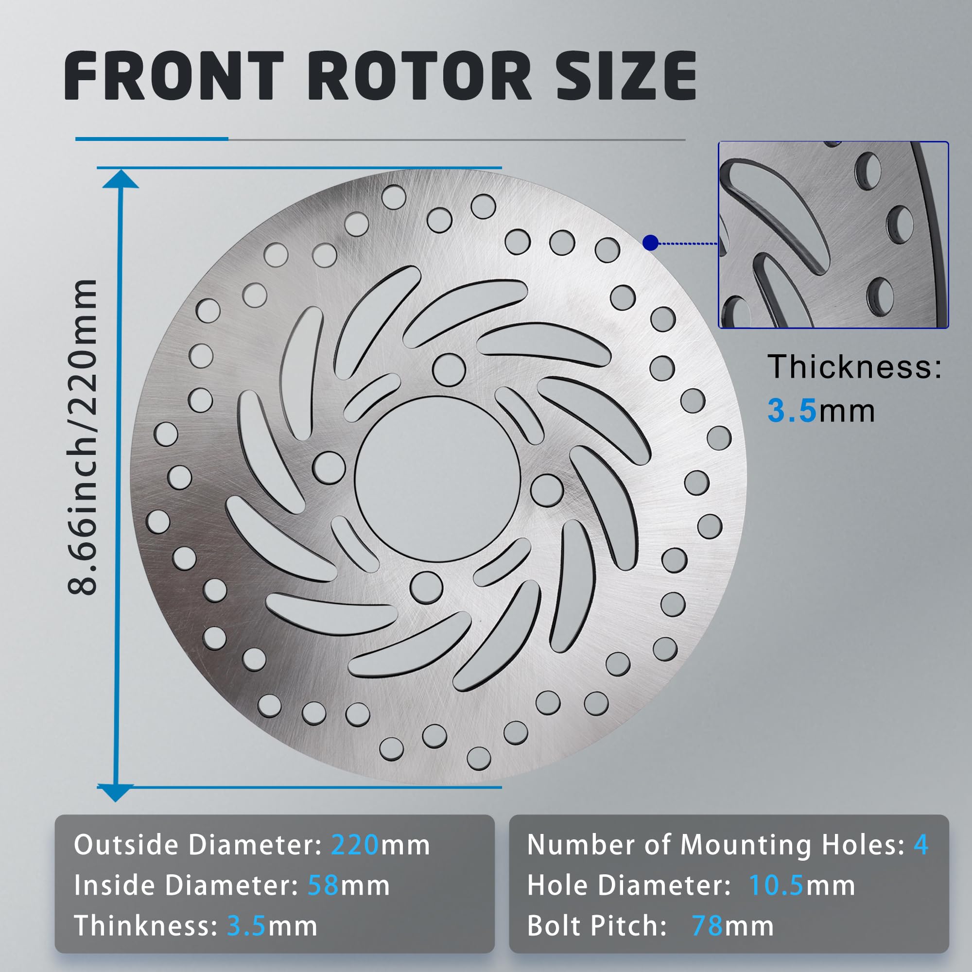 Coimoviol 220MM Front Brake Rotor Disc Compatible with Honda Grom