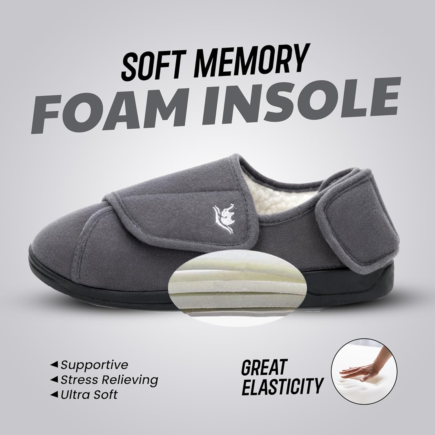 Diabetic Slippers Women, Lymphedema Shoes, Edema Shoes Swollen Feet, Indoor and Outdoor Hook and Loop, Non Slip House Shoes - Image 3