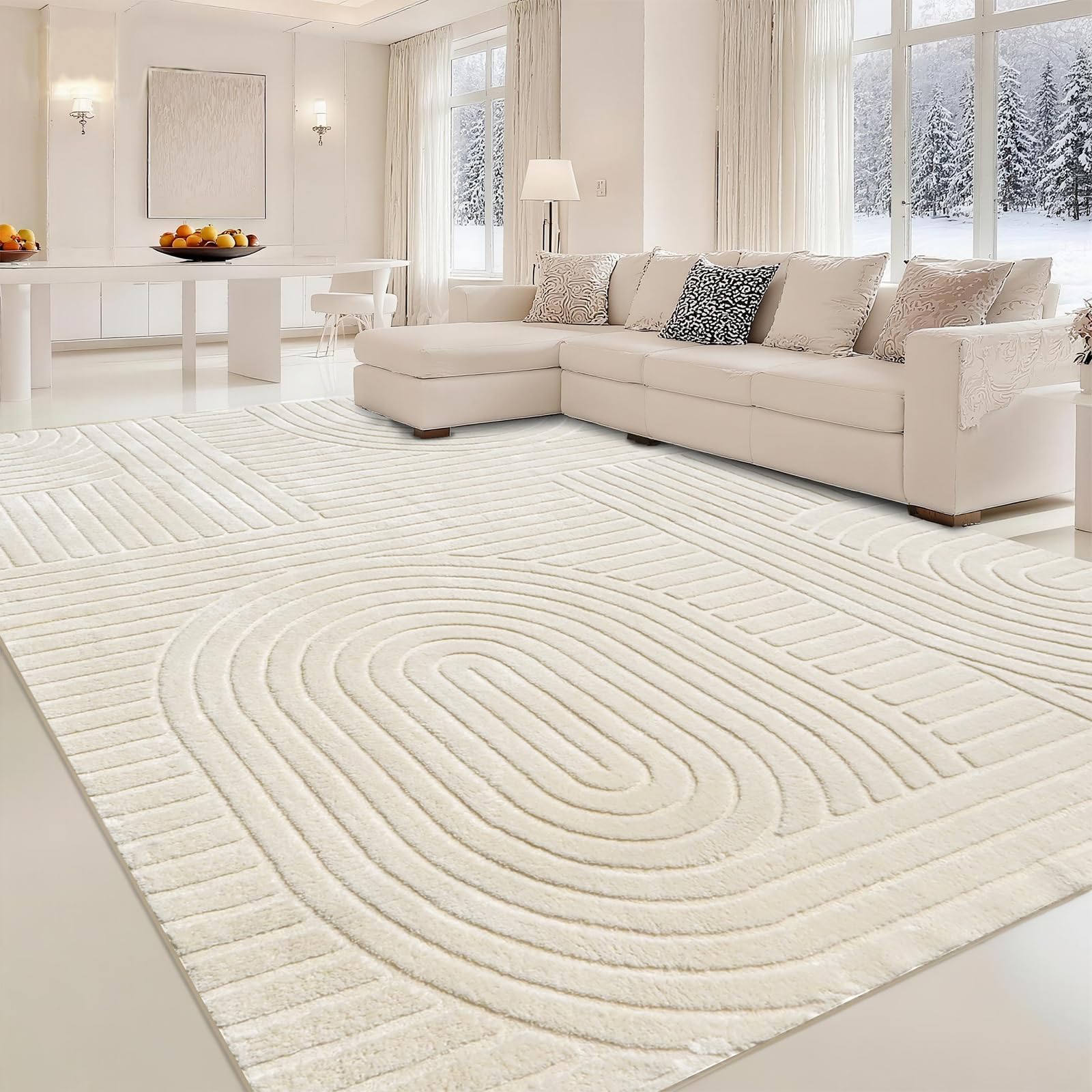 Amazon.com: MATIIUI Beige Solid Area Rug 8x10, Large Washable Soft