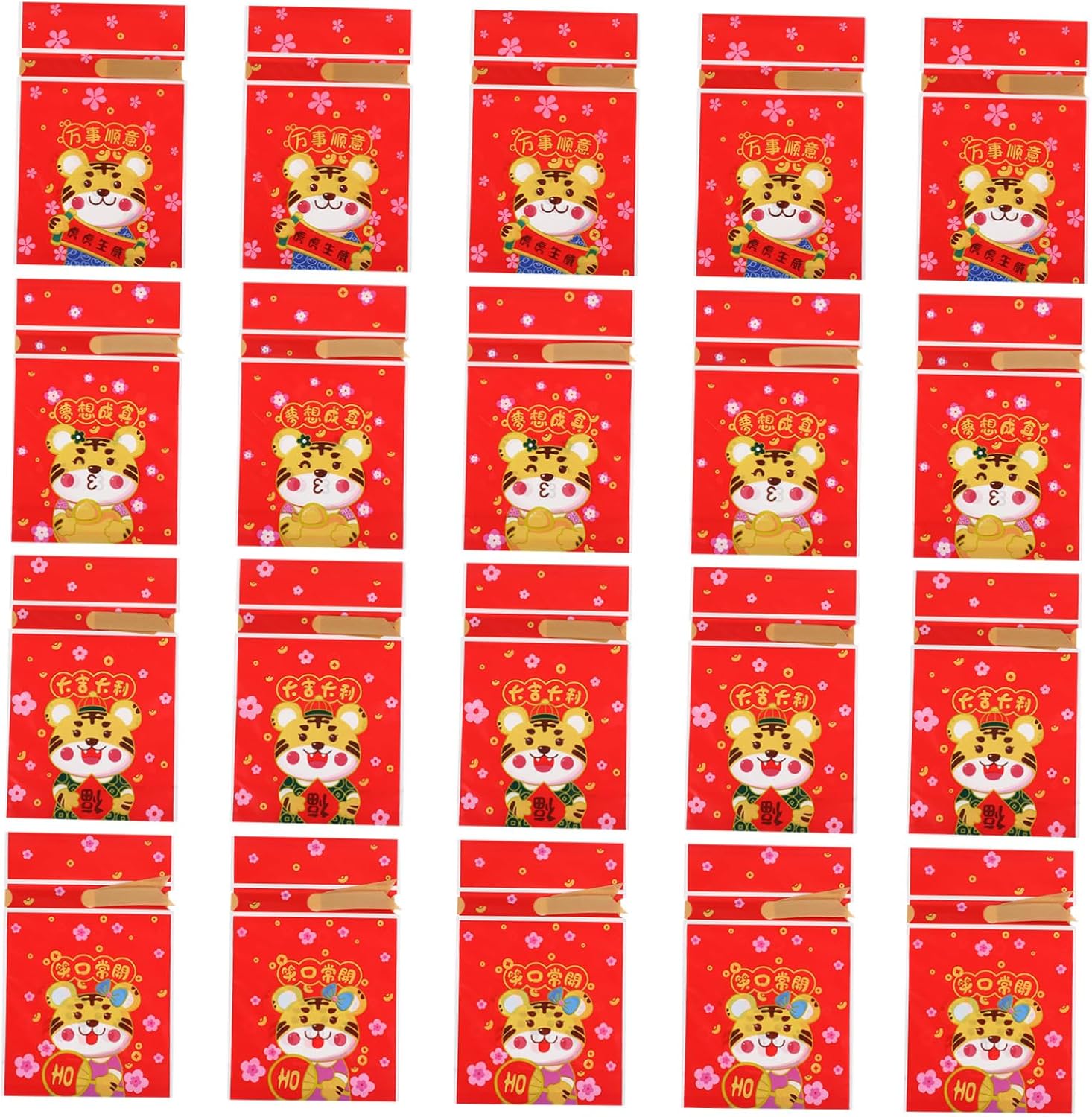 Anneome 50pcs Storage Bags Festive Candy Packaging Pouches for Year Celebrations for Cookies Sweets and Treats for Party Favors and