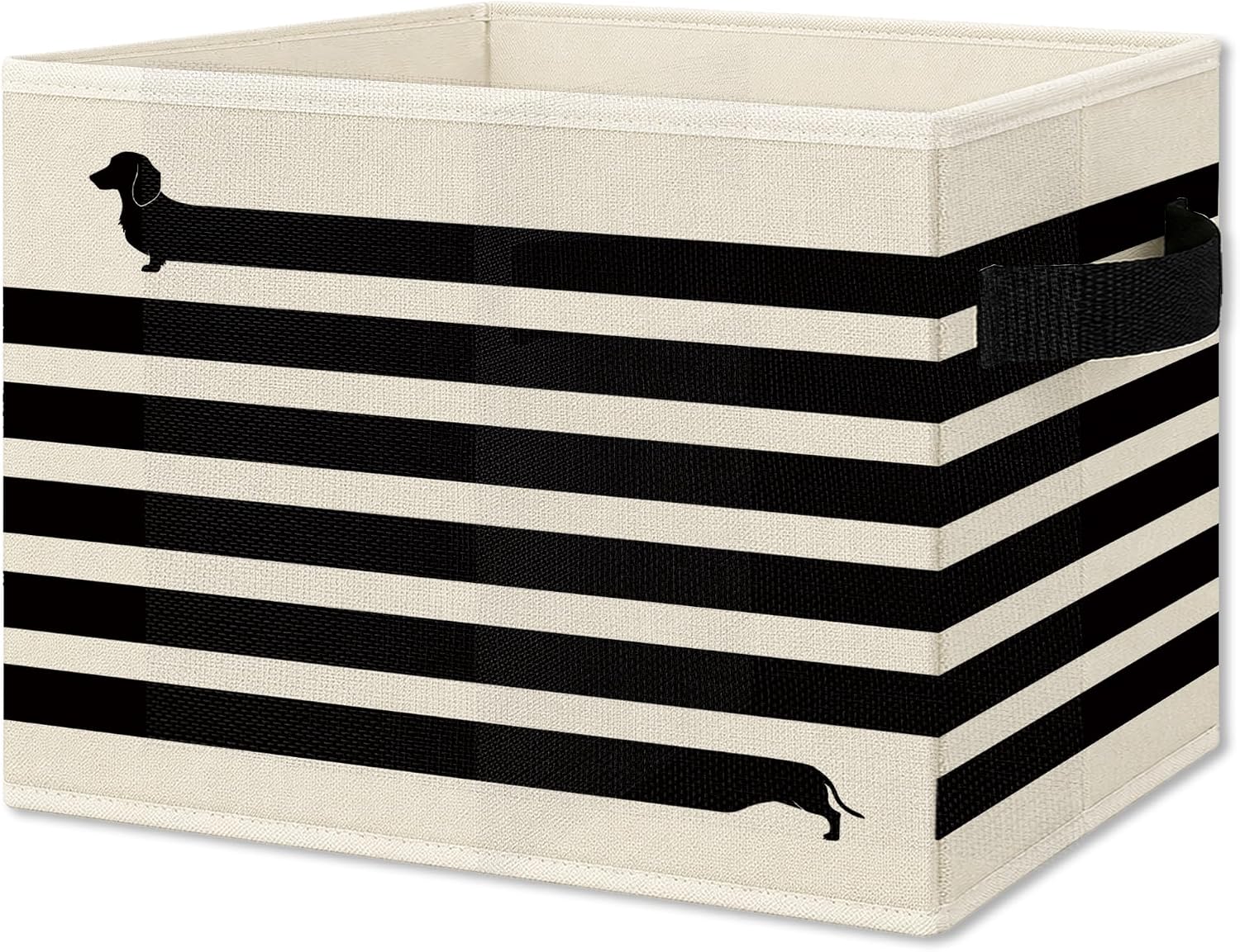 Funny Dachshund Dog Foldable Storage Bins Box with Handles, Dachshund Gifts, Weiner Dog Gifts for Women Men Collapsible Organizer Basket for Bedroom Bathroom Clothes Toys Books
