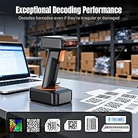 Vista 5 de Tera Pro 1D 2D QR Escáner de código de barras inalámbrico con pantalla de visualización del nivel de batería, visualización del tiempo, funciona