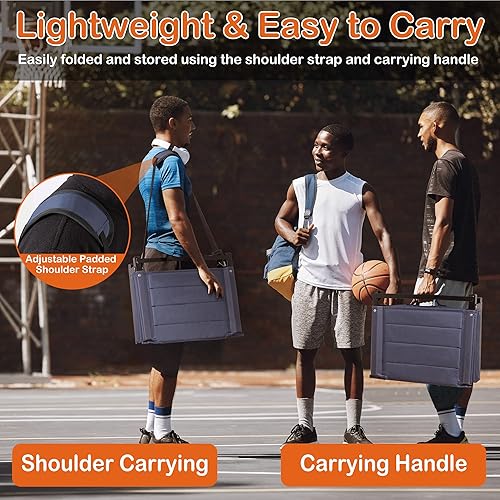 Miniatura 5 de Asientos de estadio con calefacción con respaldo para gradas, asiento portátil con calefacción para gradas, con correa para el hombro y cojín, silla