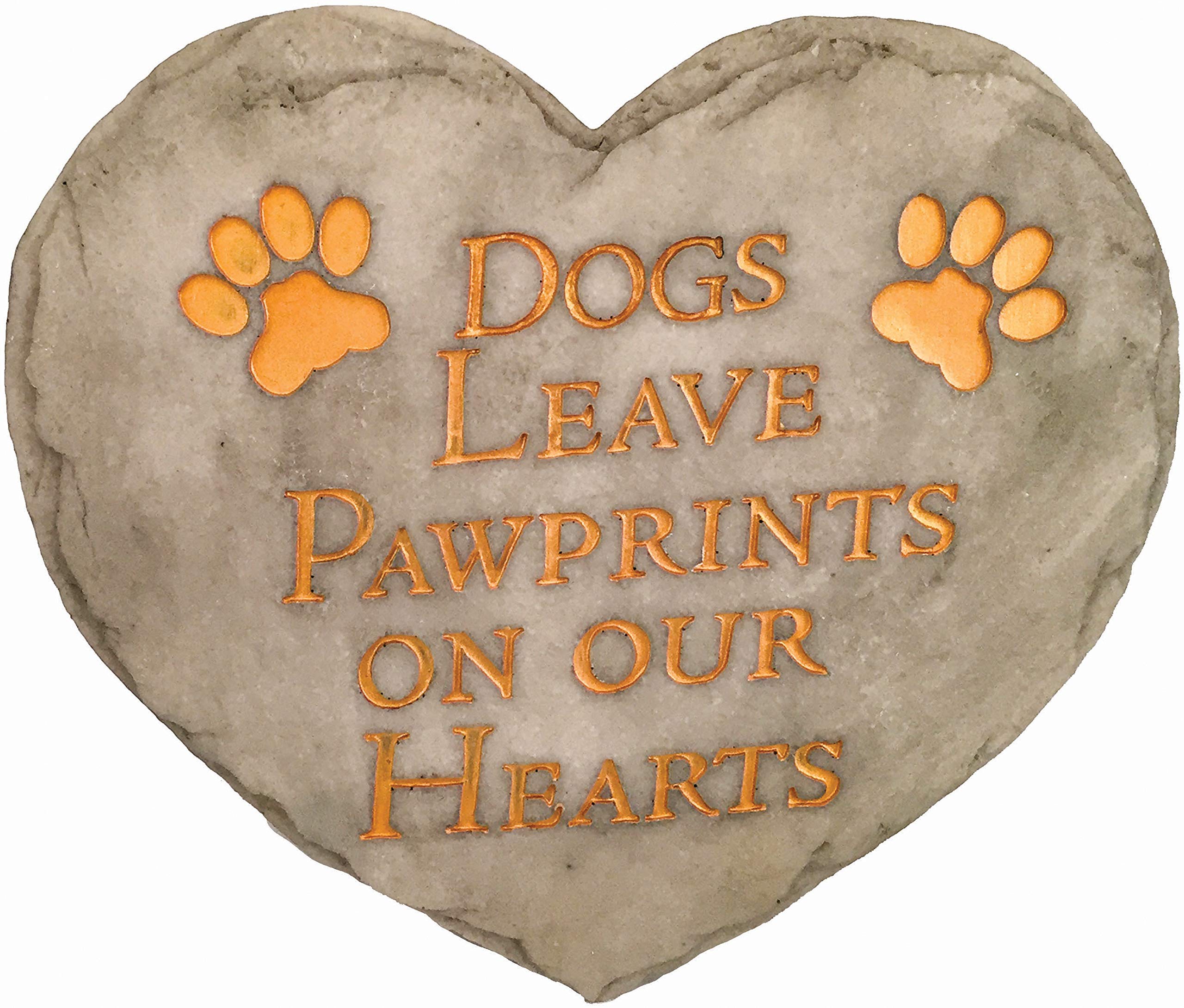 Spoontiques - Garden Décor - Dogs Leave Pawprints Stepping Stone - Decorative Stone for Garden, Dogs Pawprints, 11" wide