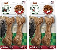 Vista 15 de Nylabone Healthy Edibles WILD - Golosinas naturales masticables para perros, sabor a bisonte, perros pequeños de hasta 20 libras, huesos masticables