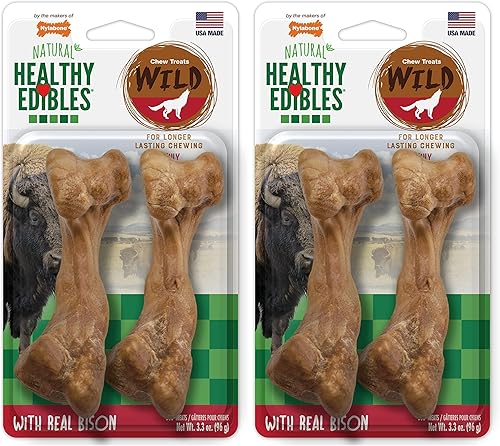 Vista 35 de Nylabone Healthy Edibles Wild Natural - Premios para perro con sabor a venado, sabor de larga duración