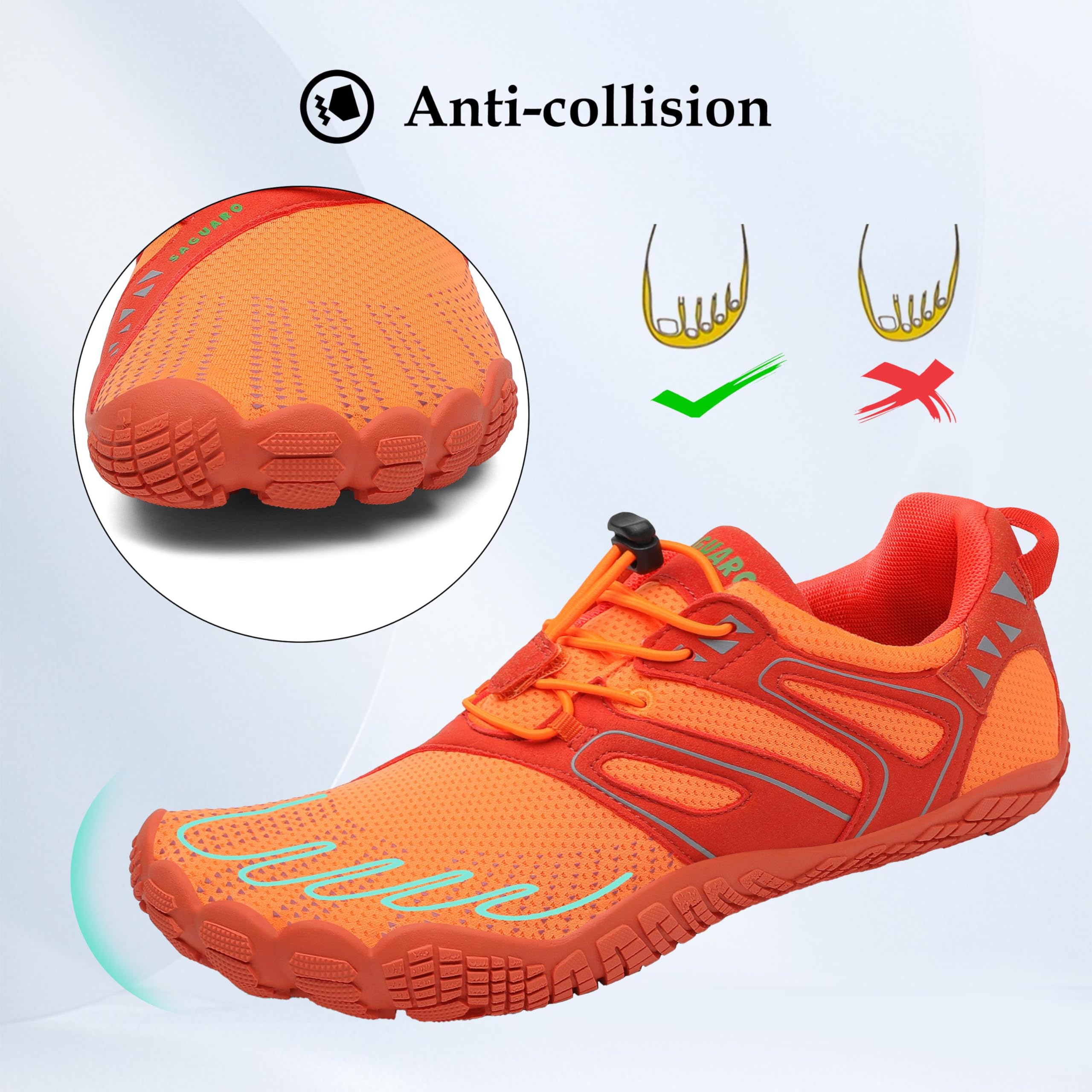 SAGUARO Scarpe Barefoot Minimaliste Uomo Scarpe da Trail Trekking Scarpette da Scoglio