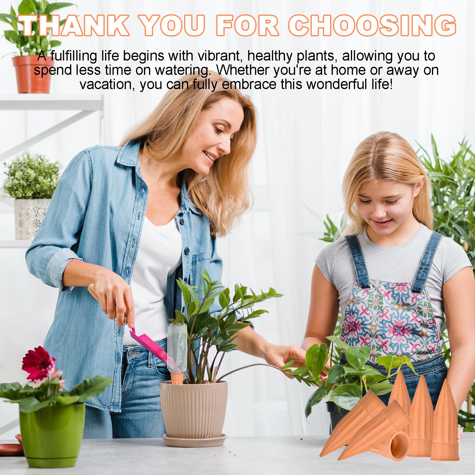 Lot de 16 arroseurs de Plantes en Terre Cuite – Piques d'arrosage Automatique et piquets d'arrosage pour arrosage Automatique, dispositifs d'arrosage à libération Lente pour l'arrosage des