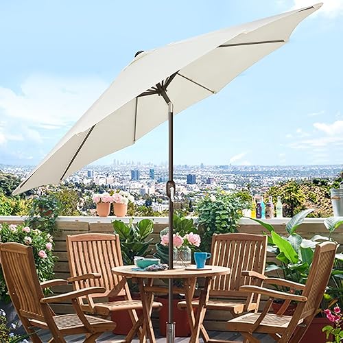 Miniatura 11 de Blissun - Sombrilla para patio y jardín de 9 pies, sombrilla para mercado al aire libre Negro