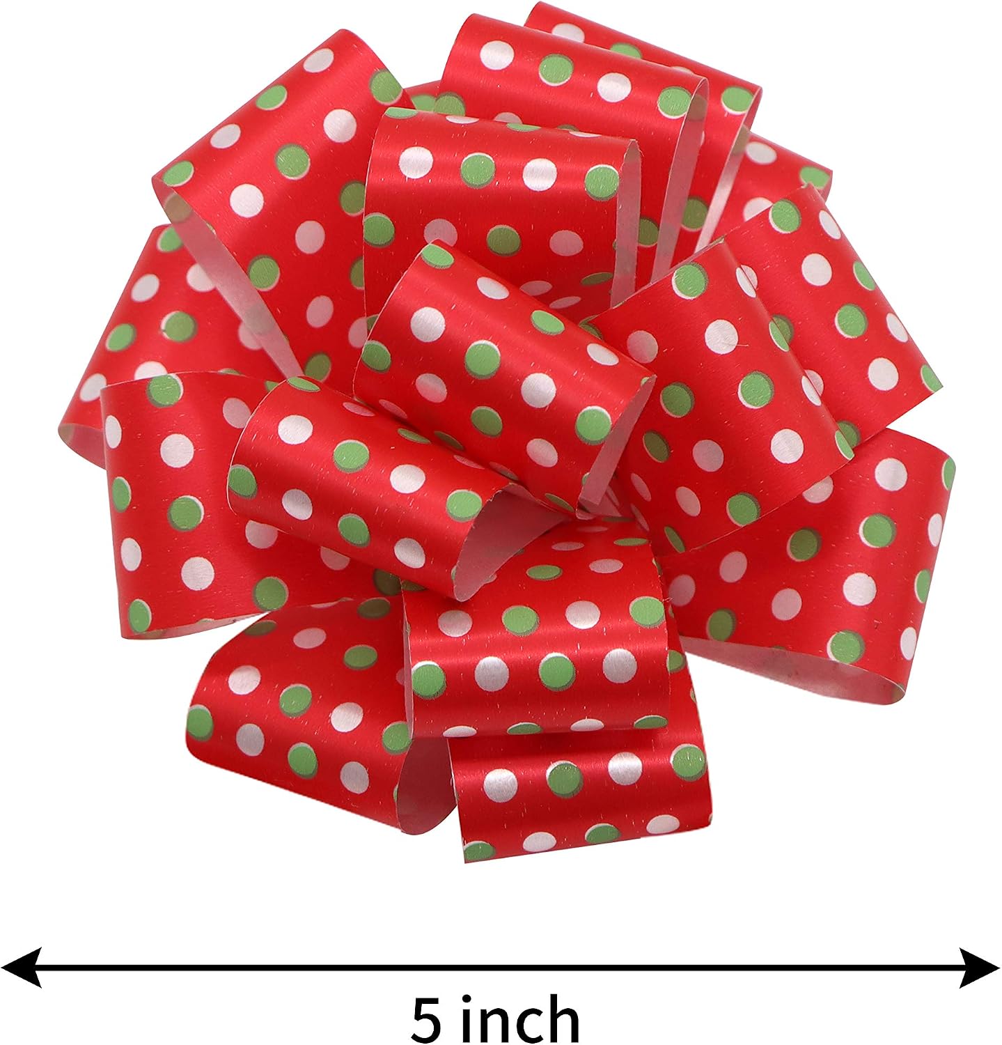 JOYIN 24 Christmas Gift Wrap Ribbon Pull Bows 5", Easy and Fast Gift Wrapping Accessory for Christmas Bows Baskets Wine Bottles Gifts Decoration, Gift Wrapping, Present Decor