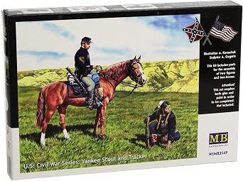 Master Box Civil War Yankee Scout and Indian Tracker with Horses Figure Model Building Kits 135 Scale