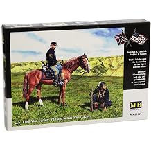 Master Box Civil War Yankee Scout and Indian Tracker with Horses Figure Model Building Kits 135 Scale