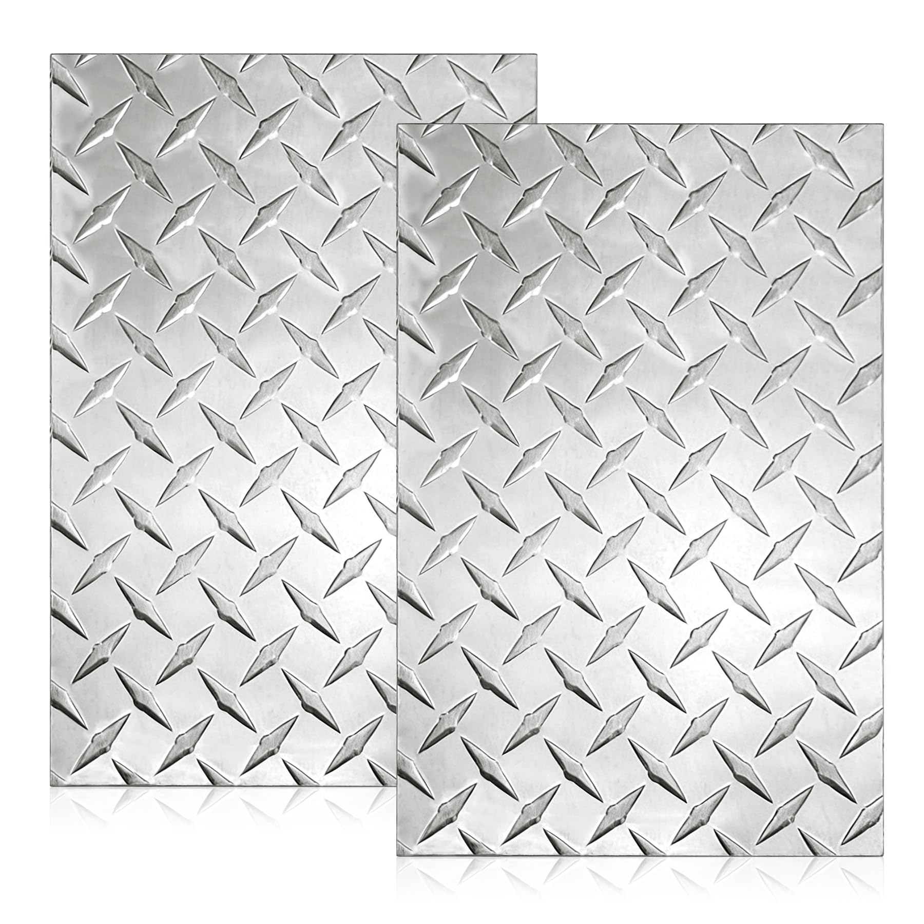 Condition photo showing Good Condition for 24 x 32 Inches Aluminum Diamond Tread Plate Flat Sheet, Aluminum Sheet Plate for Cargo Trailer Truck, Commercial Residential, Work Bench, Garage, Silver, 2Packs