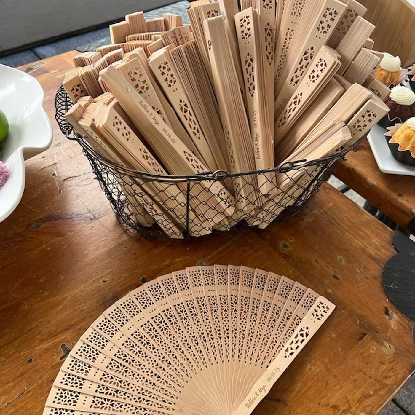 Custom Hand Fan, Summer Wooden Fans, Handmade Engraved Wedding Fans, Personalized Wood Fans, Hand Fan Folding, Monogram Wedding Fans (30pcs)