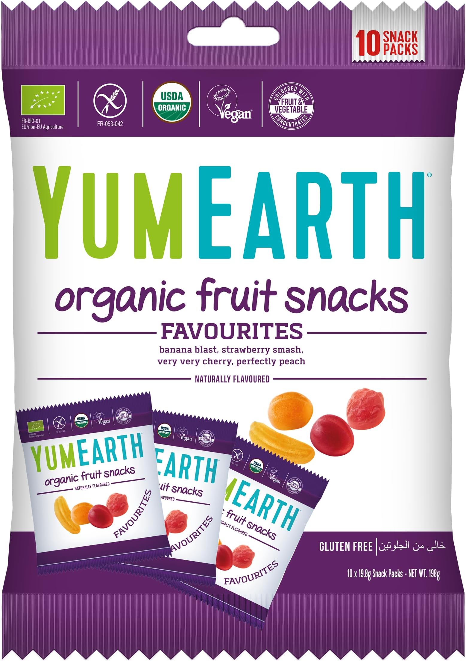 Yum Earth Organic Fruit Snack Multipack 198g