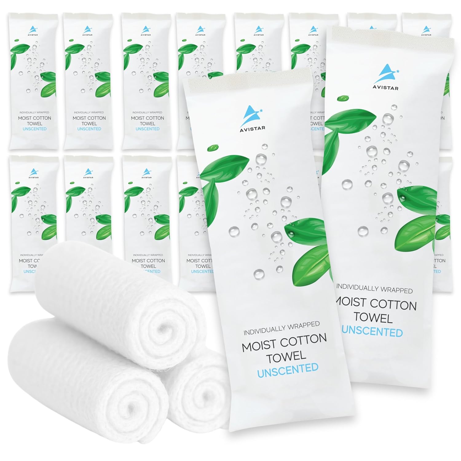 60 Hot or Cold Wrapped Moist Towels - 9'' x 9" Moist Towelettes Individually Wrapped Disposable Face & Hand - Pre-Moistened Hand Wipes Soft Refreshing, Travel, Spa, Restaurant - Unscented