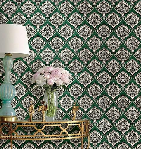 YIXIFANS J9830 - Papel pintado autoadhesivo de vinilo verde para paredes baño dormitorio decoración del hogar 177 x 98 pies 177 x 118 pulgadas