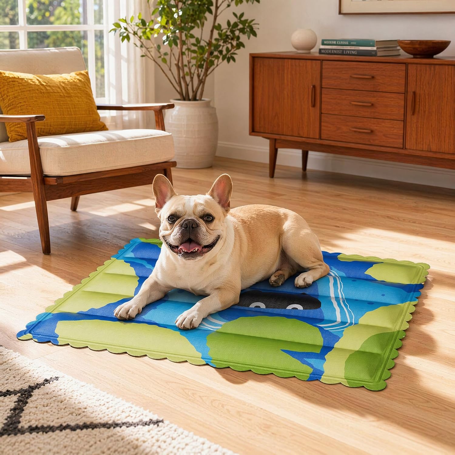 Dog Cooling Mat, Self Cooling Mat for Dogs with Non-Toxic Gel, Waterproof Durable Pet Cooling Pad for Indoor & Outdoor in Summer, L-25"x19"