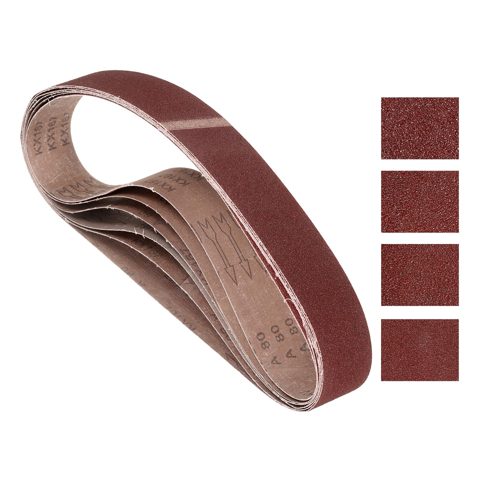 Kozelo 8 Pcs Sanding Belts 25mm x 1067mm 40/60/80/120 Grit — image 1