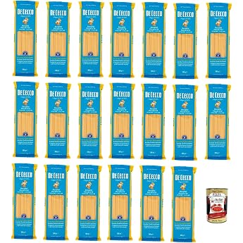 De Cecco bucatini piccoli N 14 100% Italian pasta pasta 20 x 500 g + Italian Gourmet Polpa 400 g