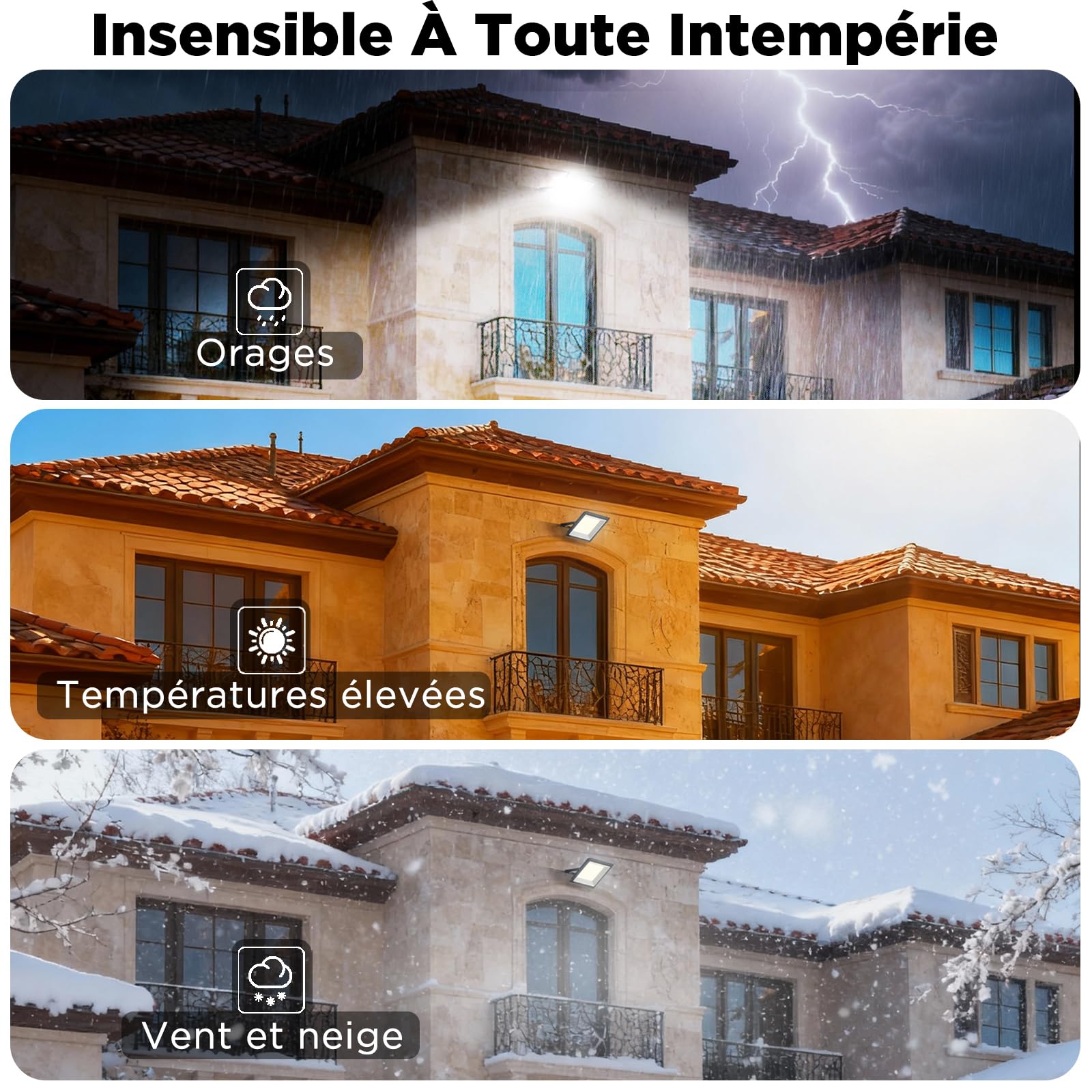 100W Projecteur LED Extérieur, 11000LM 6500K Blanc Jour IP66 Étanche avec Câble, Dissipation Thermique & Économie 85%, Spot pour Jardin, Cour, Garage, Entrepôt (2paquets)