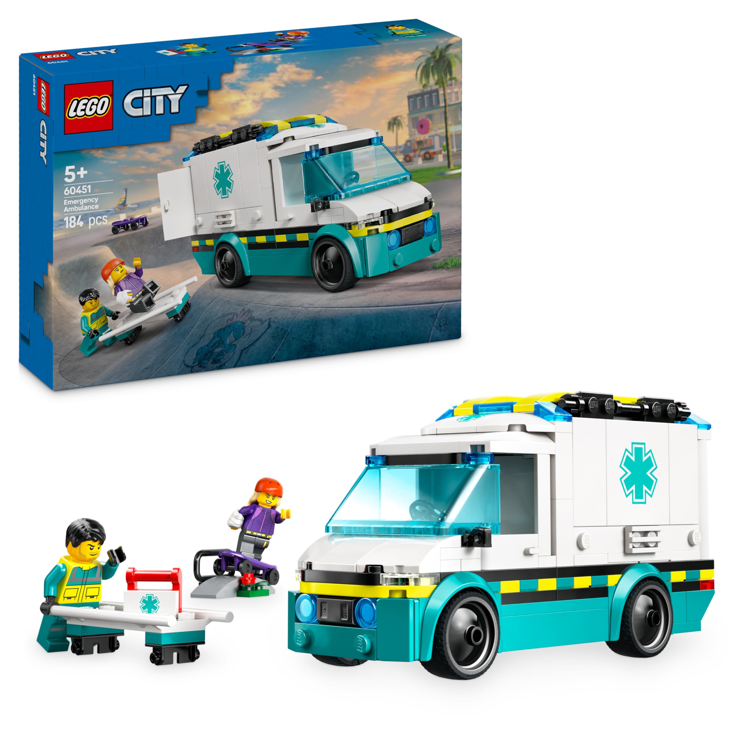 City Emergency Ambulance Toy Truck Building Set 60451 Building Blocks Toys for 5+ Gift for Boys and Girls