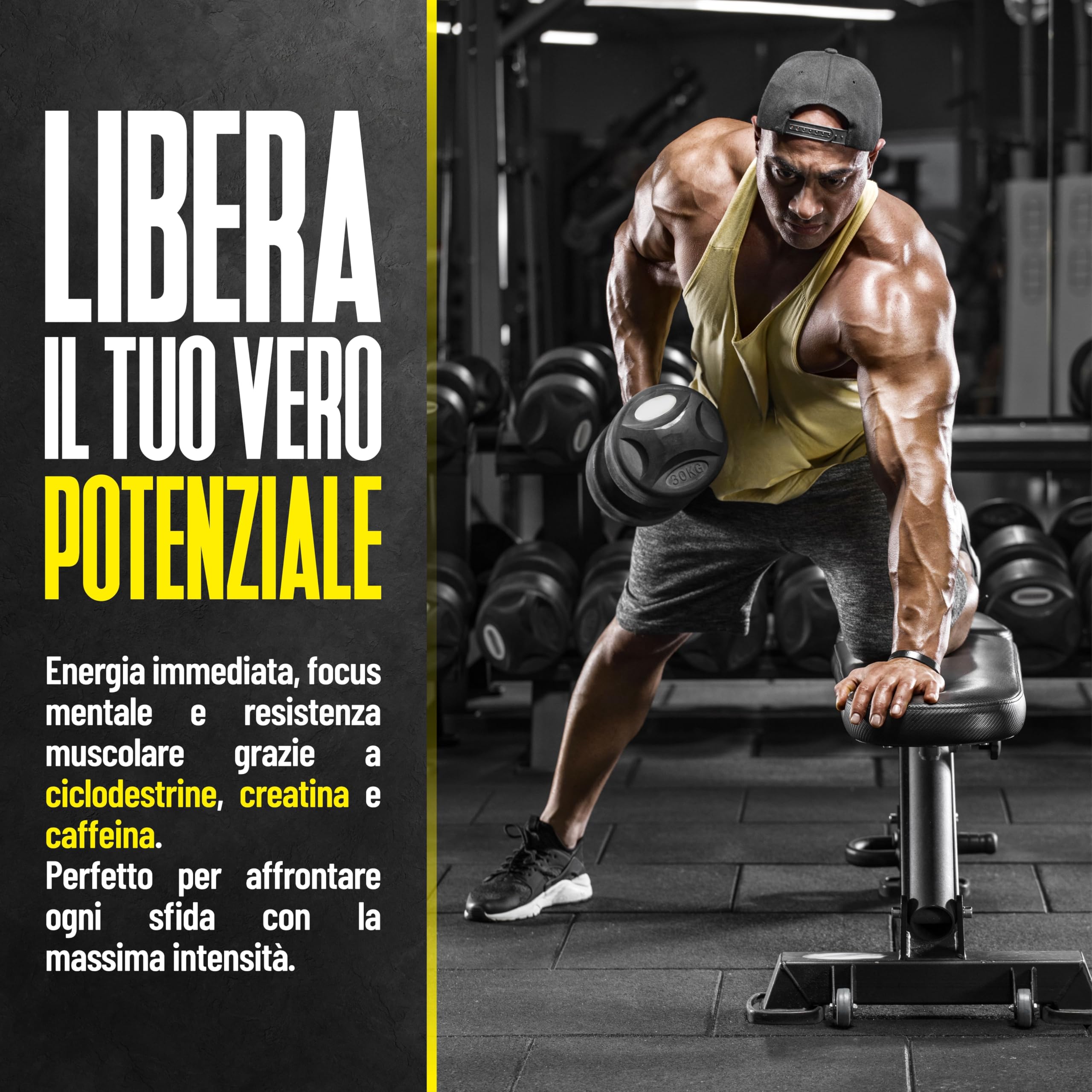 ProAction Pre Workout Potente | Integratore Preworkout con Creatina, Citrullina Malato, Beta Alanina e Caffeina | Boost di Energia e Resistenza per Bodybuilding, Sport e Fitness | 20 Porzioni | 300g