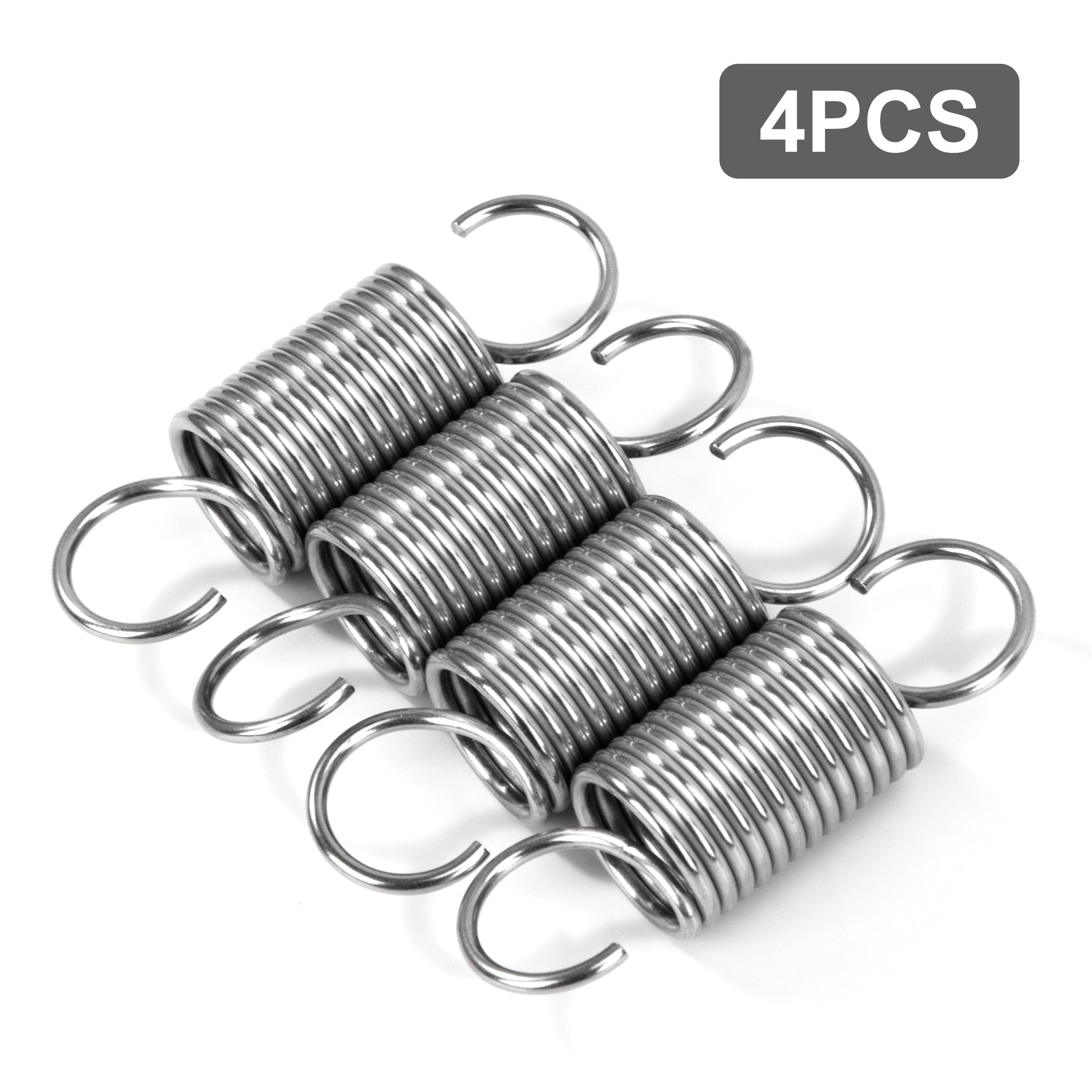 Sprężyny przedłużające 50 mm Sprężyny naciągowe z hakiem Sprężyna ze stali nierdzewnej Średnica zewnętrzna 16 mm Drut Średnica 1,7 mm Siła Sprężyna 4,4 kg 4 szt