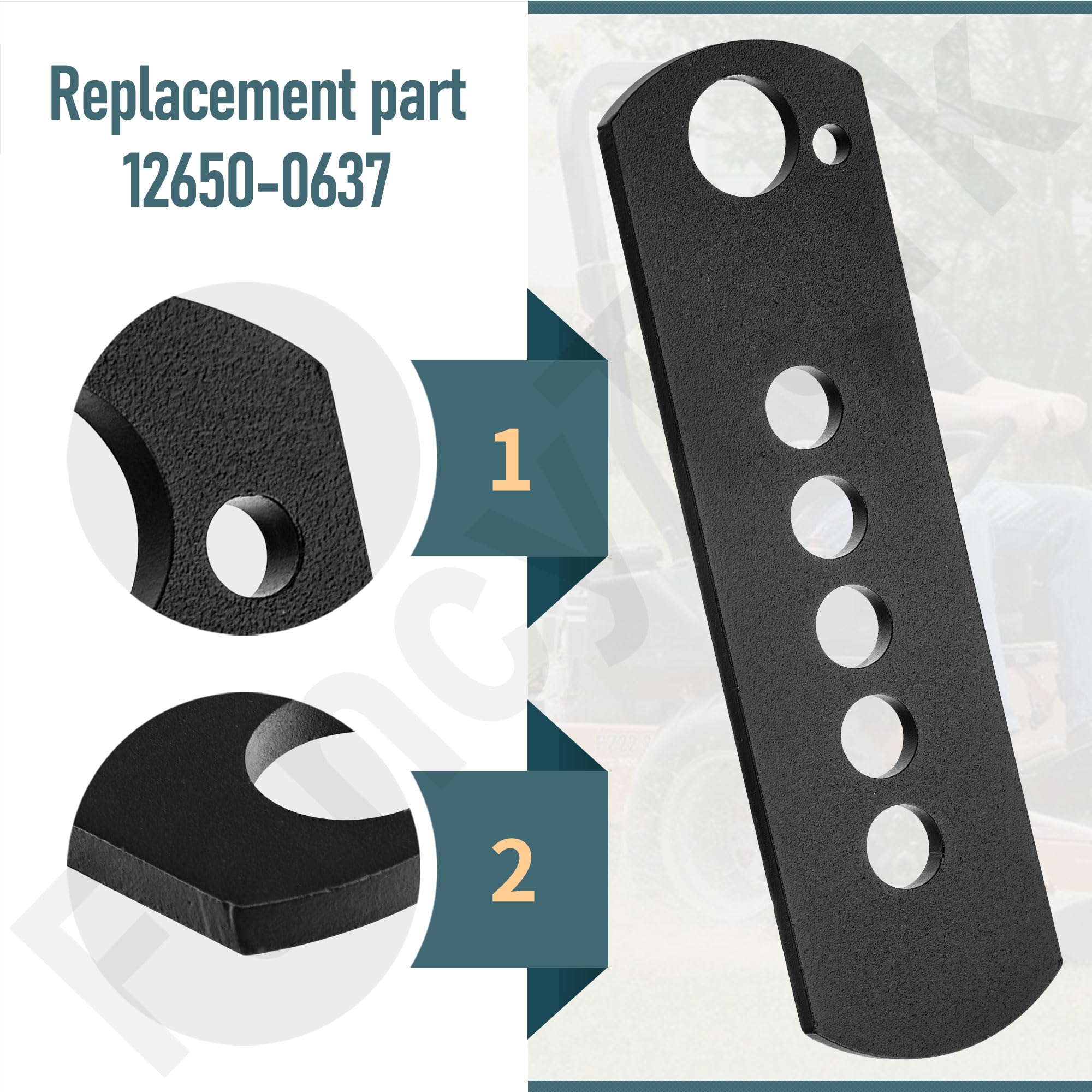 12650-0637 - Ajustador de altura compatible con Cub Cadet, Troy-Bilt, GT-1554, GTX-1054, GT-1554VT, GT-2554, TB2654, color negro