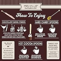 Vista 4 de Melville Candy Agitadores de chocolate gourmet - Agitadores de cacao caliente con sabor natural para bebidas - Menta, 8