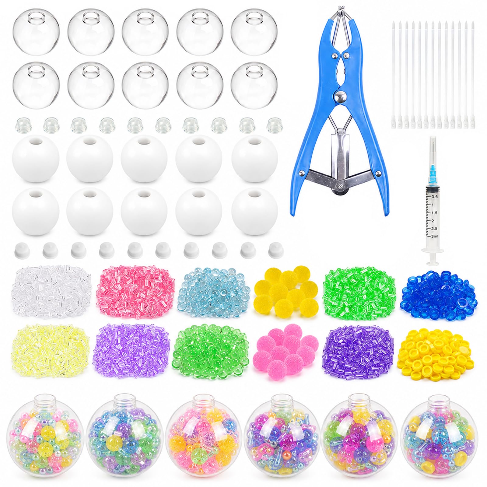 15pcs Squishy Making Kit - 6cm Thickened Silicone Blank Stress Ball Skins, Diy Custom Squeeze Toys Set With Transparent And White Empty Shells For Adults Sensory Crafting (I-20pcs) â image 1