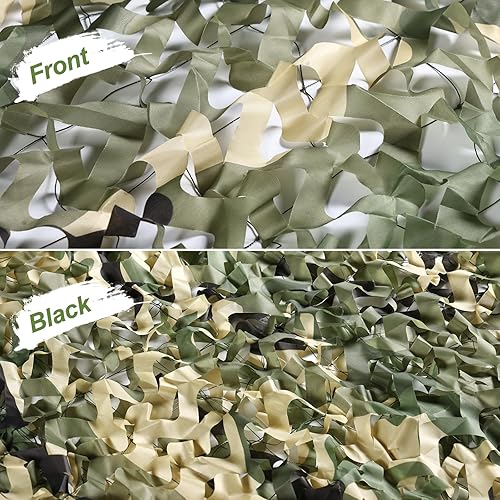 Miniatura 4 de FullLit Red de camuflaje de 6.5 x 10 pies, 10 x 10 pies, 20 x 20 pies, con respaldo de malla, redes ciegas de caza, toldo de parasol, red de lona