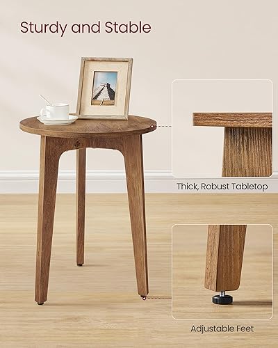 Miniatura 5 de VASAGLE MAEZO Collection ULET237KB01S - Mesa auxiliar pequeña, mesa auxiliar redonda, mesita de noche con patas cónicas, transiciones curvas, para