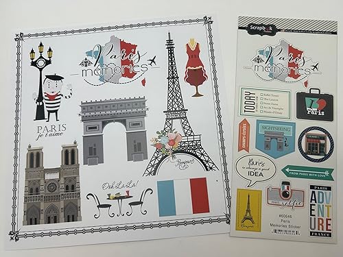 Miniatura 2 de Scrapbook Customs Kit de álbumes de recortes de papel y calcomanías temáticas de Paris City Memories