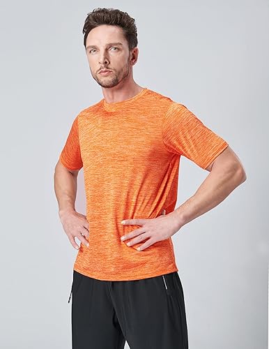 Vista 6 de Paquete de 5 camisetas de manga corta, con cuello redondo y de secado rápido para hombre, camisetas deportivas para correr, entrenar o ir al gimnasio