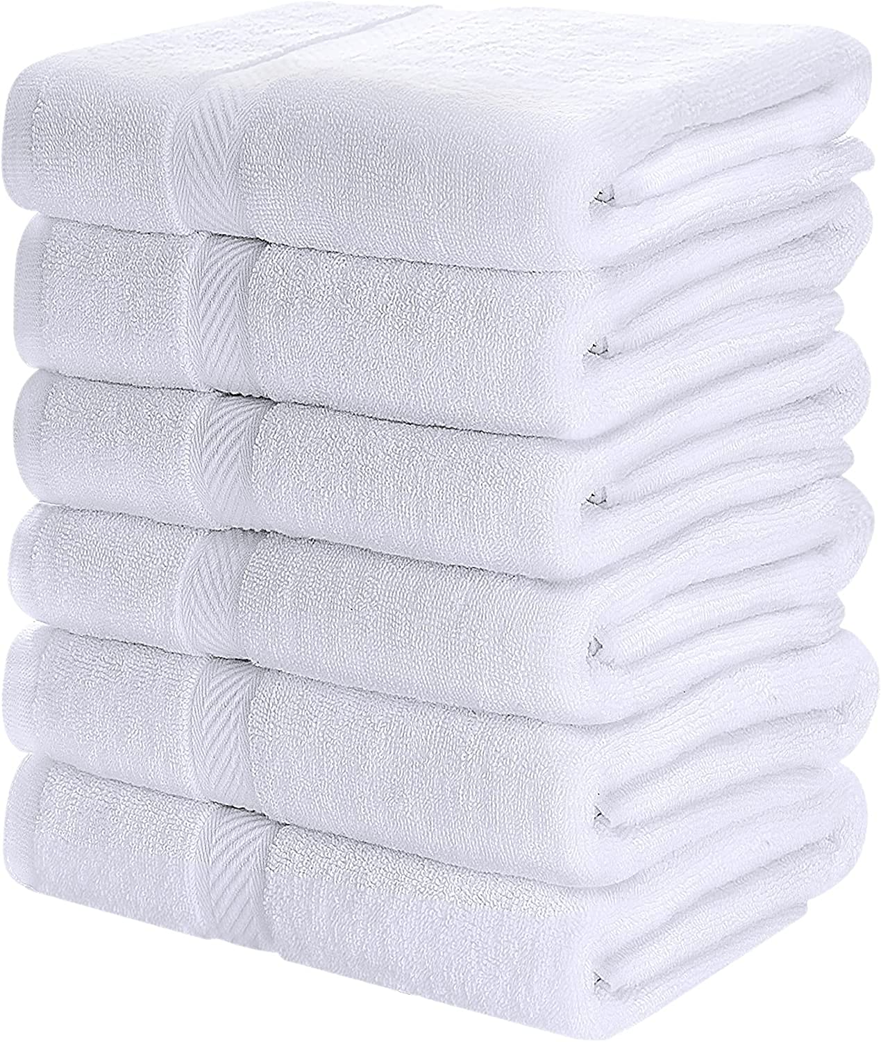 Simpli-Magic 79402 Bath Towels, White, 24x46 Inches Towels for Pool, Spa, and Gym Lightweight and Highly Absorbent Quick Drying Towels