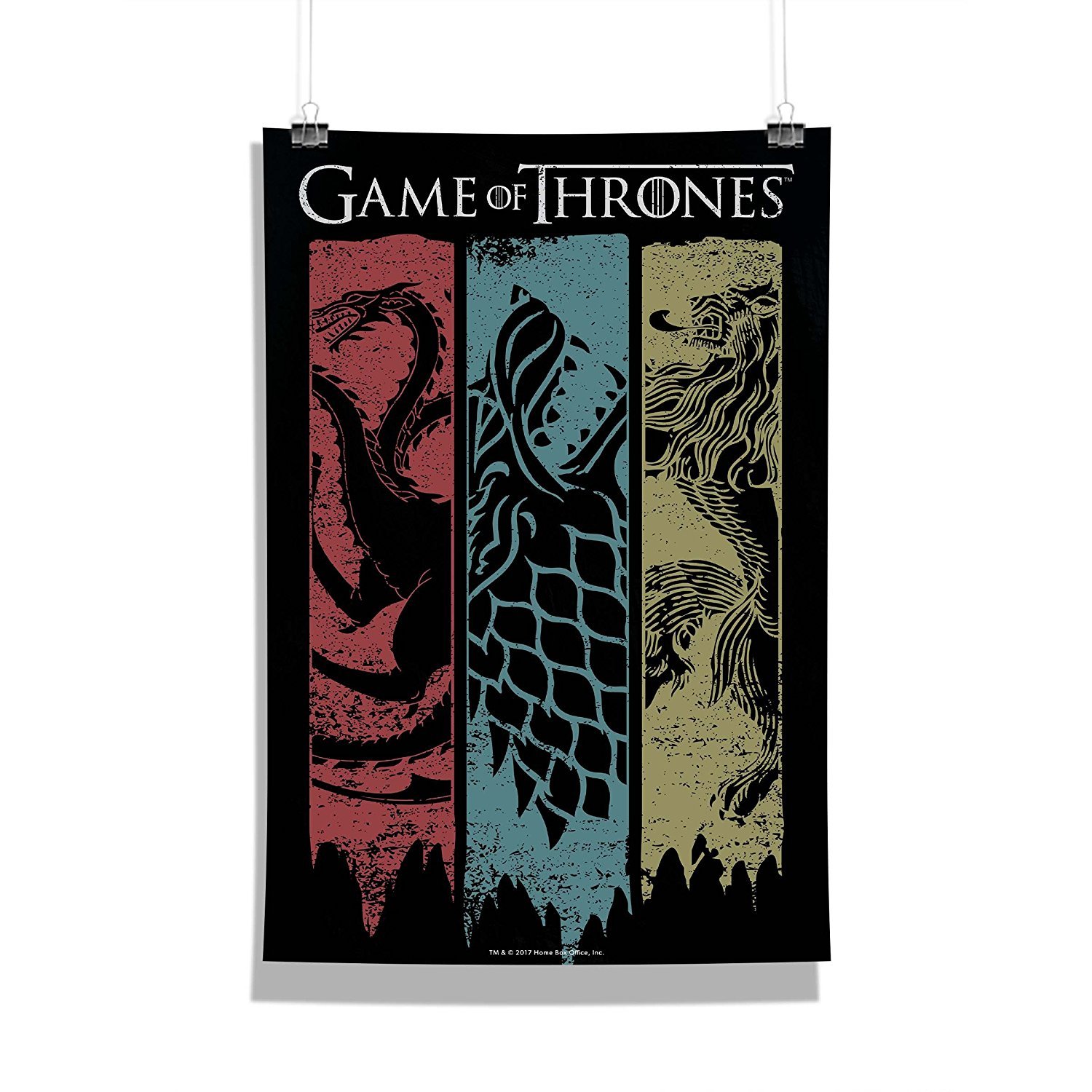 MCSID RAZZ MC SID Redwolf Game of Thrones Flag Wall Decor Poster (A3, Paper, Multicolour, 12 x 18-inch)