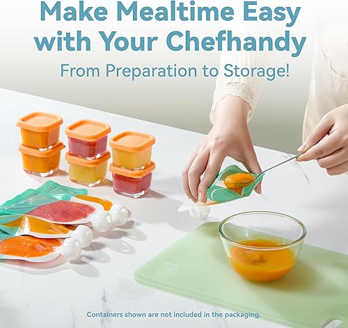 Miniatura 8 de Chefhandy Máquina de alimentos para bebés, vaporera y licuadora, máquina de puré con mezcla automáticamanual, cesta de vapor, calentador de