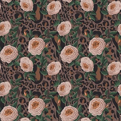 Miniatura 9 de CRE8TIVE Monstera - Papel tapiz autoadhesivo de 24 x 118 pulgadas, diseño de leopardo blanco y negro, papel de contacto de selva tropical,