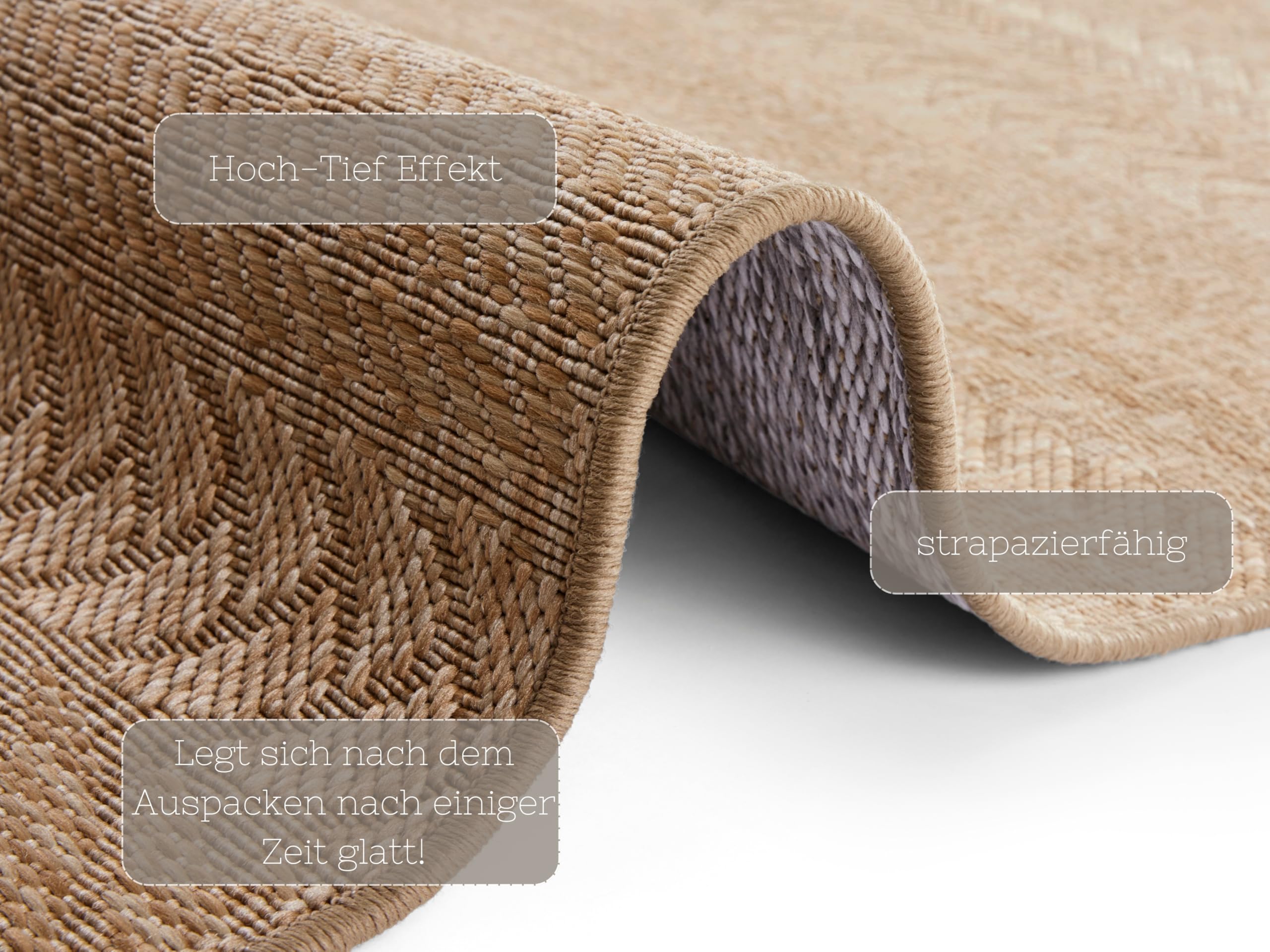 NORTHRUGS Granado Tapis d'intérieur et d'extérieur 80 x 150 cm – Tissage à plat aspect sisal design scandinave résistant aux intempéries, pour balcon, terrasse, jardin d'hiver, cuisine, tapis de salle
